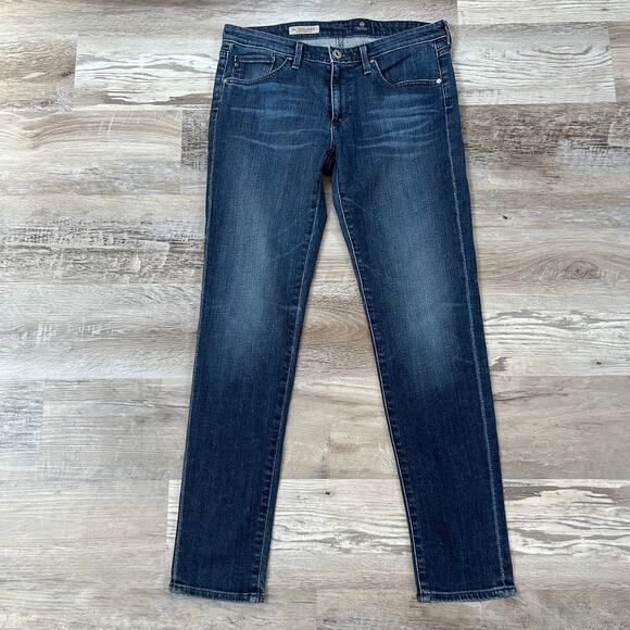 AG Adriano Goldschmied Stevie Ankle Jeans Dark Wash Slim Straight Leg USA 29R - Picture 1 of 7